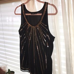 Sequined Black Statement Blouse